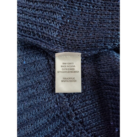 Women's Rabbit Rabbit Rabbit Long Sleeve Open Knit Cardigan Blue Medium - Picture 5 of 6